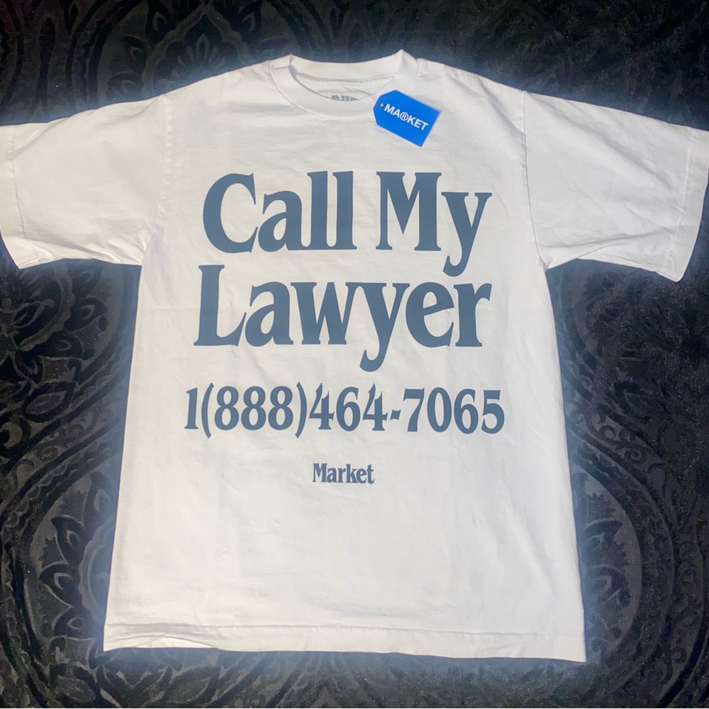 White 'Call My Lawyer' Graphic T-Shirt
